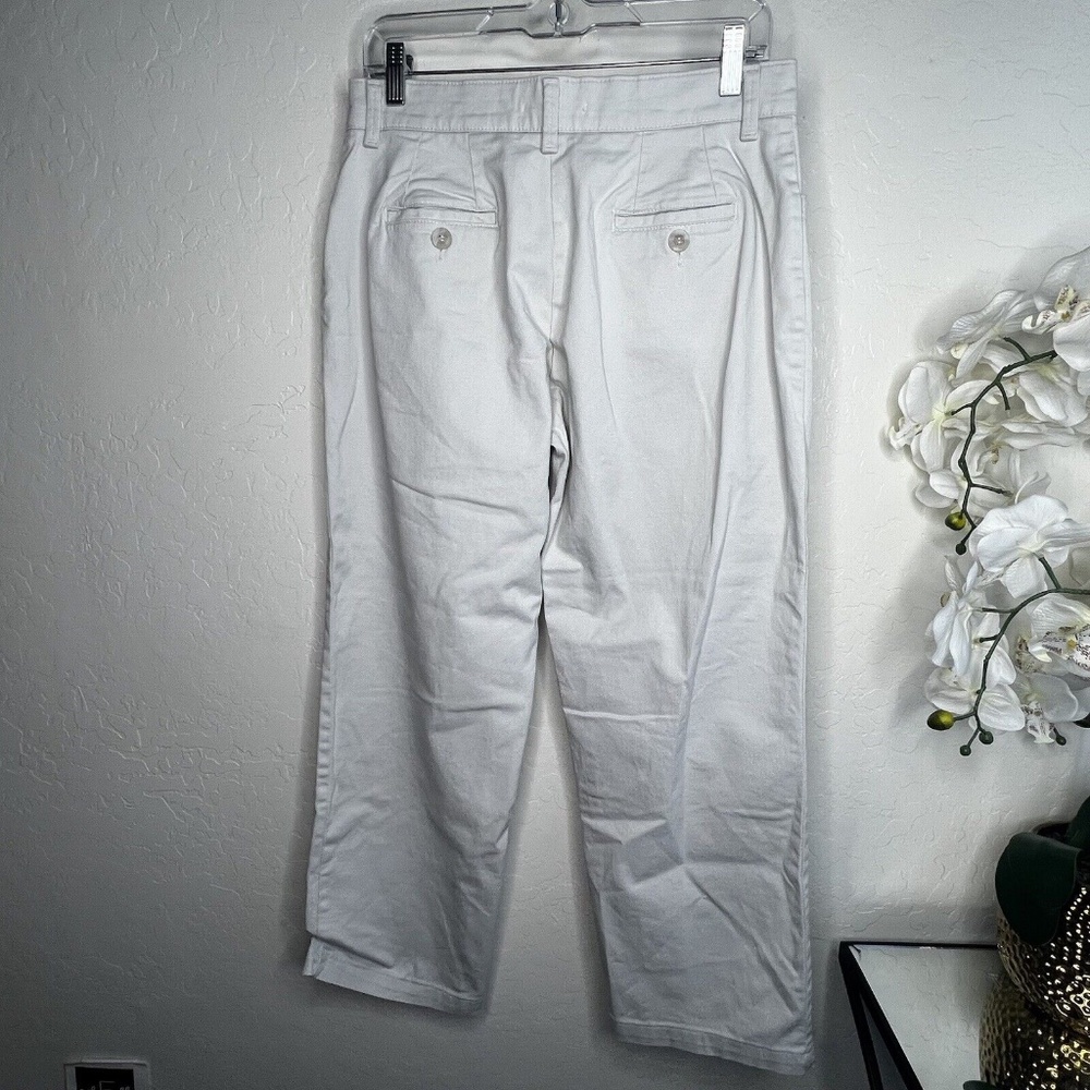 Women's Lee Relaxed Straight Leg At The Waist Off-White Pants 8 Petite - Picture 2 of 4